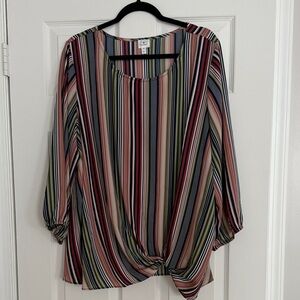 dressbarn Multicolor Striped Blouse